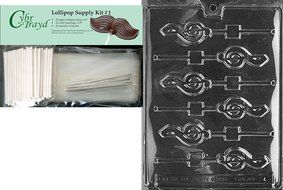 Cybrtrayd J004 G-Clef Lolly Chocolate Candy Mold with Exclusive Cybrtrayd Copyrighted Chocolate Molding Instructions