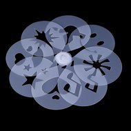 Christmas Designs PP Plastic Coffee Flowers Die Fancy Coffee Printing Template Model Milk Foam Spray Tool 8PCS... N4