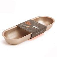 2 PCs Nonstick Home Baking Oval Metal Hotdog Mold Pan 7 Inch N4