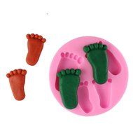 YIJIA Baby Foot Shape 3D Silicone Mold Non-Stick Cake Decorating N2