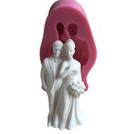LYNCH Bride Bridegroom Shaped Wedding Cake Top 3D Silicone Fondant Cake Mold,Pink