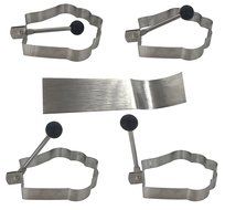 YeMarket 8PCS Stainless Steel Different Shapes Fried Egg Molds Pancake Mold Kitchen Tool N6