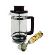 Top New Brown Small Mini One Cup Single Serve Quartz Glass French Coffee Tea Press Infuser &amp; Porcelain Coffee...