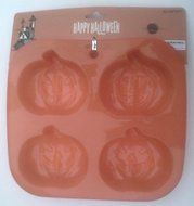Silicone Baking Mold - 4 Halloween Pumpkins - 2.75 x 2.125 x 1.125 Inches N2