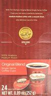 Tim Horton's Single Serve Coffee Cups, Original Blend, 24 Count N9