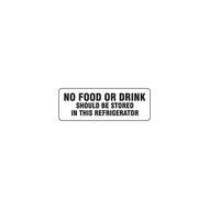 No Food/Drink Sign, 3.5x10 In, PK 10