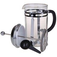 HILISS French Press Coffee Maker with Stainless Steel Plunger & Heat Resistant Glass, Chrome 34 oz. N2