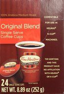Tim Horton's Single Serve Coffee Cups, Original Blend, 24 Count N15