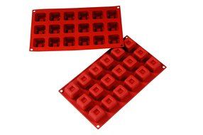 Fat Daddio's Silicone Bakeware, Dimpled Square, 18 Cavities