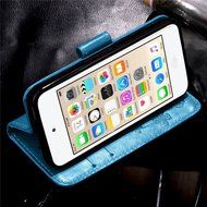 iPod touch 6 Case,iPod touch 5 Case,PHEZEN Beauty Luxury Bling Rhinestone Diamond Embossed Flower Butterfly PU... N42