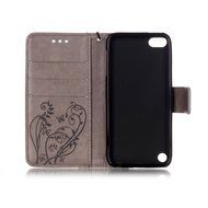 iPod touch 6 Case,iPod touch 5 Case,PHEZEN Beauty Luxury Bling Rhinestone Diamond Embossed Flower Butterfly PU... N44