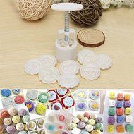 8 Styles Mooncake Mold Round Flower DIY Tool Decorate Pastry N2