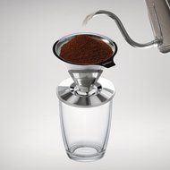 Stainless Steel Pour Over Coffee Dripper By Housewares Solutions + Bonus Coffee Scoop With Built In Bag Clip