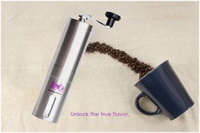 The Purple Tractor Coffee Grinder, Precise Stainless Steel Manual Hand Crank Ceramic Burr For Superior Consistency... N2