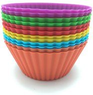 AGCware Silicone Baking Cups / Cupcake Liners &ndash; 12 Colourful Muffin Molds in Storage Container N6