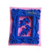 Yunko Large Retro Photo Frame 3d Silicone Fondant Cake Decoration Mold Candy Chocolate Mold N2