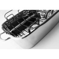 Sturdy Construction 15'' Roaster Pan with Rack, Stainless Steel N2