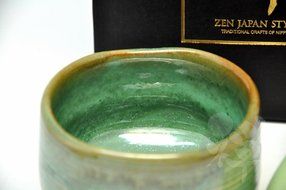 Japanese Mino Yaki ware Matcha Bowl And Tea Ceremony Set Green Tea 11.5 / 11.5 / 8cm (4.5 / 4.5 / 3.1inch)[7376] N5