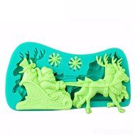 &quot;dipshop 3D Christmas Santa Claus Sleigh Deer Cake Mold Silicone&quot; shopping