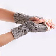 Morecome Fashion Women GirlHollow Out Lace Knitted Gloves (Black) N18