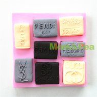 Mom&amp;pea 0625 Logos Shaped Silicone Mould for Fondant Cake Sugar Paste Cake Decoration 3d Cake Toppers Mold 9.5...