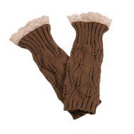 Morecome Fashion Women GirlHollow Out Lace Knitted Gloves (Black) N19