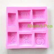 Mom&amp;pea 0625 Logos Shaped Silicone Mould for Fondant Cake Sugar Paste Cake Decoration 3d Cake Toppers Mold 9.5... N2