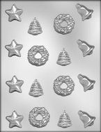CK Products Star, Bell, Wreath, and Tree Chocolate Mold