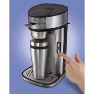 Hamilton Beach Stainless Steel The Scoop Single-Serve Coffeemaker, Automatically Shuts Off After Brewing N4