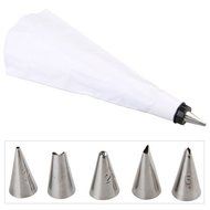 Gacube Cake Pastry Decorating Icing Piping Bag + 5 Nozzles new N2