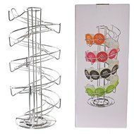 Spares2go 40 Spiral Rotating Pod Disc Holder Rack For Nespresso Coffee Machine Capsules 40 Capsule Dispenser Tower N2