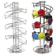 Spares2go 40 Spiral Rotating Pod Disc Holder Rack For Nespresso Coffee Machine Capsules 40 Capsule Dispenser Tower N3