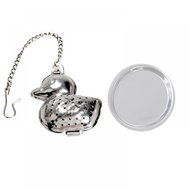 GOOTRADES Duck Shape Stainless Steel Leaf Tea Infuser Filter Strainer Chain Ball Spoon N6