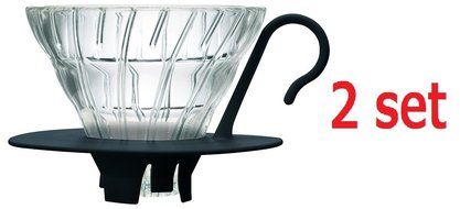 2 set Hario VDGN-01B V60 New Glass Coffee Dripper 01, Black 2-ounce N2