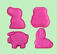 4Pcs Different Kinds Of Lovely Animals Silicone Cake Mold Pastry Mold Cake Baking Tools