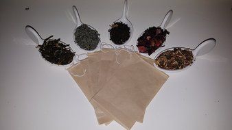 Tea Infuser Empty Tea Bags of Biodegradable Fiber Material with Pull String. 100 Tea Sacs with Draw String. No... N3