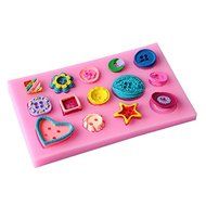Genenic Baking Tool Cake Decorating Chocolate Sugarcraft Mold Buttons Mould Flower