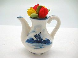 Ceramic Miniature Teapot with Tulips