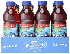 Tradewinds Slow Brewed Iced Tea, Unsweet Tea 18.5-ounce plastic bottles (Pack of 12) N2
