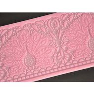FOUR-C Cake Baking Mold Silicone Cake Mat Lace Pad for Cake Decorating Color Pink N3