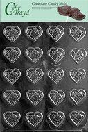 Cybrtrayd V098 Rose Heart Mint Valentine Chocolate Candy Mold, Bite Size