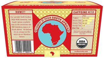 ROOIBOS ROCKS 40 Delicious South African Red Bush 100% Natural Organic, Caffeine Free, Unbleached Tagless Tea...