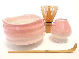 Goodwei Premium Matcha Tea Set "Sakura" - Ceremonial Bowl Chawan, Whisk and Holder - Gift Box (80) N5
