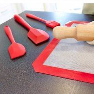 Silicone Kitchen Utensils Hygienic Solid Coating-Turner Large Spatula Small Spatula Basting Brush Whisk N4