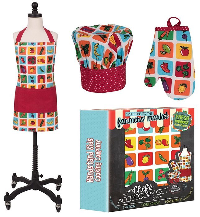 Handstand Kitchen Child's 'Farmers Market' Apron, Mitt and Chef's Hat Gift Set