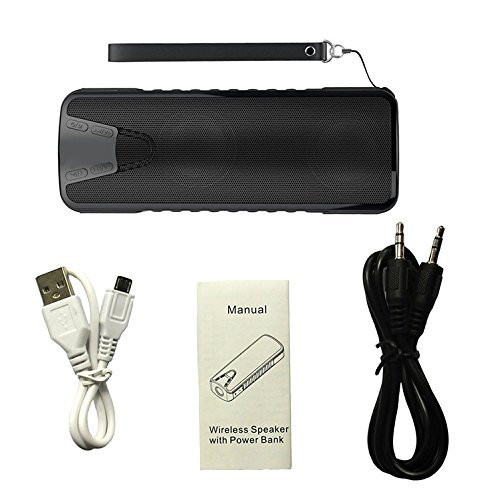 Jumphigh Outdoor Water Resistant Shockproof Portable Stereo Power Bank 10 Watt Bluetooth Speaker , Bluetooth V3.0...
