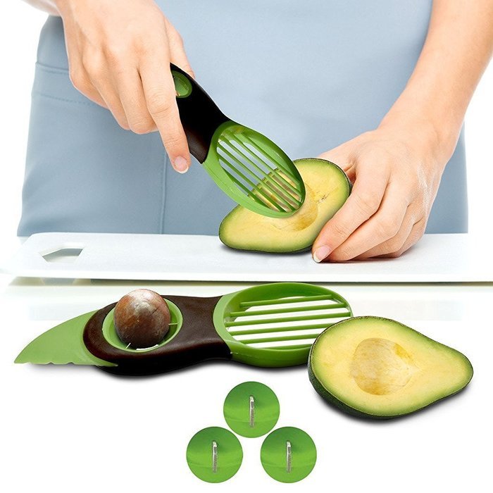 Avocado Splitter Pitter Slicer - 3 in 1 Tool Kitchen Home Fruits Vegetables N4