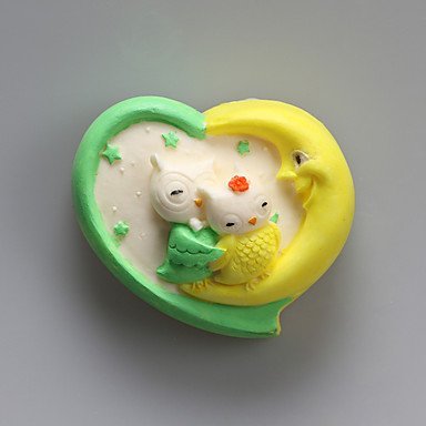 Y&XL&H The Moon And Owl Chocolate Silicone Molds,Cake Molds,Soap Molds,Decoration Tools Bakeware