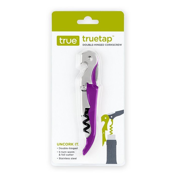 Truetap Black Double Hinged Waiter's Corkscrew by True