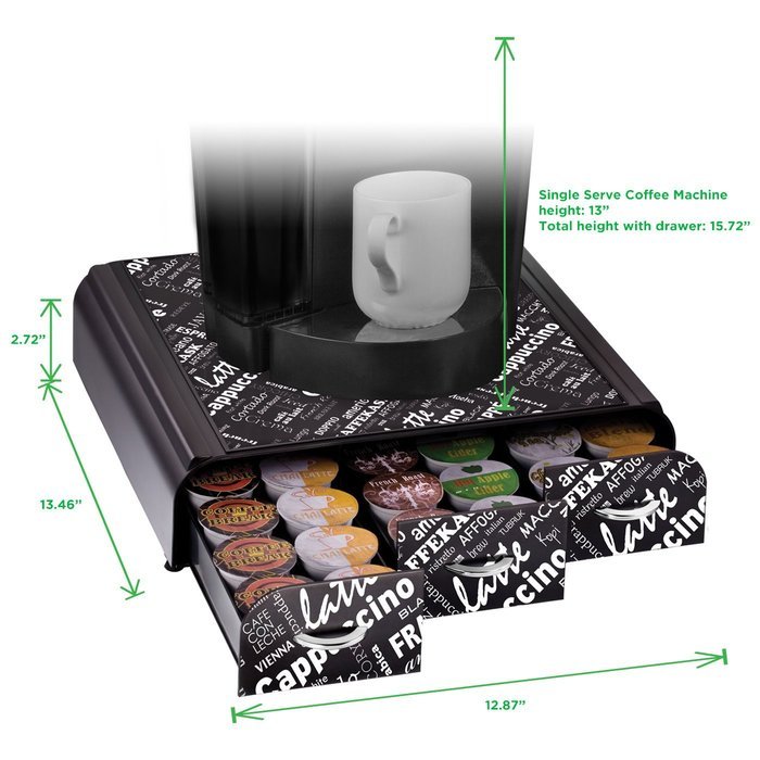 Mind Reader Anchor' Coffee Pod Storage Drawer for 50 Nespresso Capsules, White N45